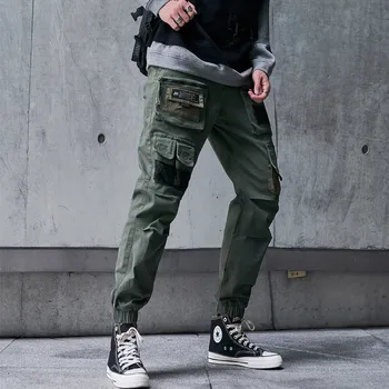 CHAIFENKO Negro Pantalones de los Hombres de Hip Hop de la Calle de Corredores de Sweatpant de la Moda de Harajuku Harén Pantalones Multi-Bolsillo de Pantalones Casual para Hombre