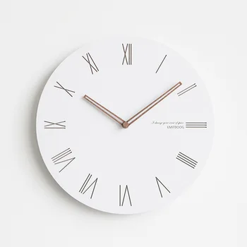 Creativo Minimalista Relojes de Pared de Madera Blanca Nórdico Moderno Reloj de Pared de la Cocina Minimalista Gran Reloj de Pared de Silencio en Casa de Relojes C5T065