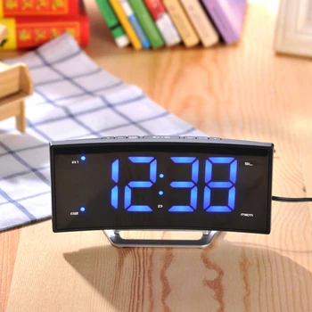 LED Reloj Digital FM Radio despertadores Electrónicos Tabla Espejo Reloj Inteligente Con Luminoso Para la Oficina de Dormitorio de la Pantalla Grande