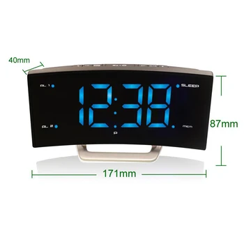 LED Reloj Digital FM Radio despertadores Electrónicos Tabla Espejo Reloj Inteligente Con Luminoso Para la Oficina de Dormitorio de la Pantalla Grande