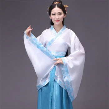 Chino Tradicional Hanfu Mujer Bordado de la Etapa de Rendimiento de los Trajes de Año Nuevo Tang Traje Chino Folklóricos Danza Traje para las Mujeres