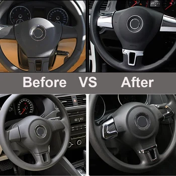 3pcs Coche ABS Cromado robar la cubierta de la rueda de lentejuelas recorte de la etiqueta engomada de Ajuste para el Volkswagen Golf 6 MK6 Polo, Jetta MK5 Sagitar Carrito de la 2009-15