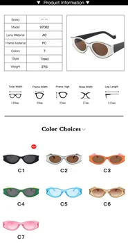 De colores de Ojo de Gato Gafas de sol de las Mujeres 2021 Y2k Steampunk Gafas de Sol UV400 Gótico de Vacaciones en una Playa de Gafas Gafas Gafas De Sol