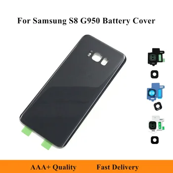 Con la Lente de la Cámara Para SAMSUNG Posterior de la Batería Cubierta Para Samsung Galaxy S8 G950 SM-G950F G950F de Atrás Caso de Vidrio