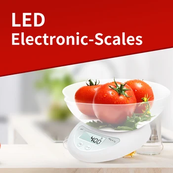 Meijuner Portátil balanza Digital LED Electrónica-Escalas que miden el Peso de la Cocina de la Herramienta de Alimentos en el Hogar utensilios de Cocina 5kg/1g