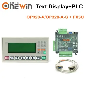 OP320-UN OP320-COMO la visualización de texto y FX3U 14/24/48/56 PLC industrial de la junta de control Con el Cable de Comunicación