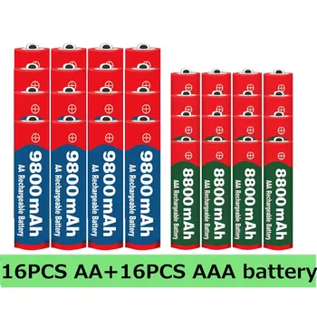 2020 Nuevas de 1,5 V AA 9800 mAh+1.5 V AAA 8800 mAh Alkaline1.5V Recargable de la Batería Para el Reloj Juguetes de batería de la Cámara