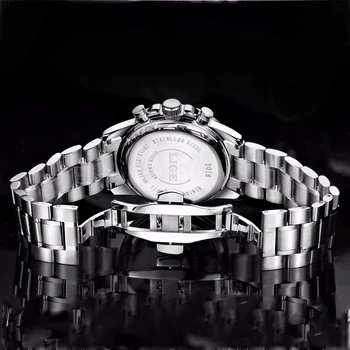 LIGE Marca de Lujo Impermeable Militar Relojes de Deporte de los Hombres de Plata de Acero Calendario Analógico de Cuarzo Reloj Reloj de Relogios Masculinos XFCS