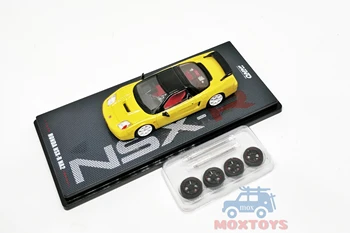 INNO 1:64 Honda NSX-R NA2 Amarillo W/ Extra de Ruedas Diecast Modelo de Coche