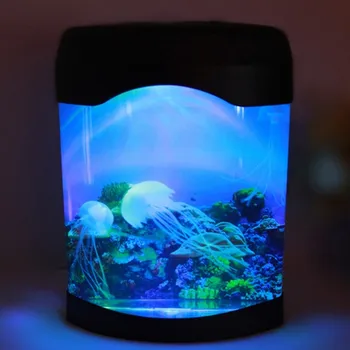 LED Creativa de Simulación de Medusas en el Acuario de Luz de la Noche en Casa de la Decoración de la Habitación de los Niños de la Lámpara de la Mesa de Regalo USB / Batería