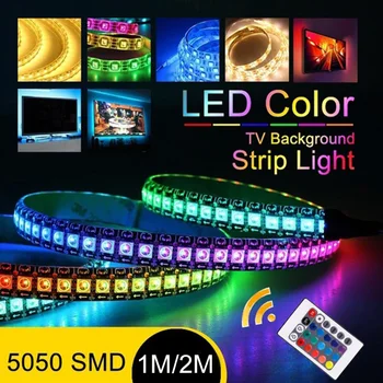 1M/2M Luz de la Moda 5V 5050 RGB LED Franja de TV Iluminación Trasera 1M