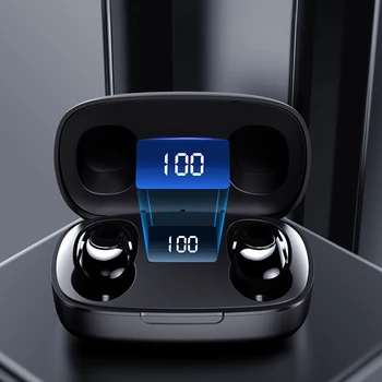 TWS Bluethooth Auricular de Botón de Control de Auriculares Inalámbricos de la Pantalla LED de agua IPX7 con Cancelación de Ruido Auriculares Con Micrófono