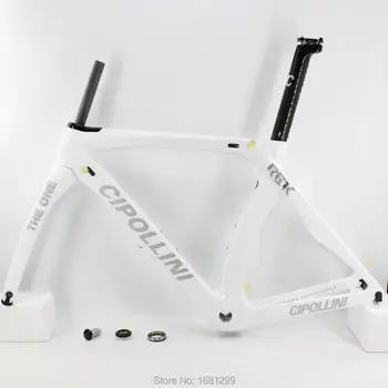 Nuevo blanco 700C bicicleta de Carretera T1100 brillante mate 3K completo de fibra de carbono del marco de la bicicleta de carbono horquilla+tija+pinza+auriculares barco Gratuito