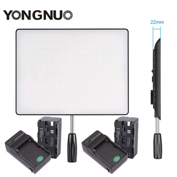 YONGNUO YN600 Aire 3200K-5500K LED de Vídeo de la Cámara Luz de la Fotografía Iluminación de Estudio +2x Cargador +2X NP-F750 de la Batería
