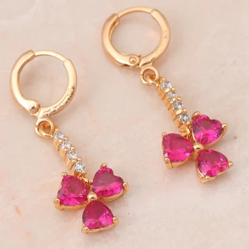 Fascinante Regalo para las Damas de Tono oro Rosa de Cristal de Circón Conjuntos de Joyas Aretes Collar de la Joyería de la Moda JS372