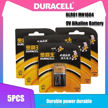 5PCS DURACELL Batería Alcalina de 9V 6F22 PPP3 6LR61 MN1604 Utilizado para multímetro, timbre electrónico, instrumento electrónico de la Batería