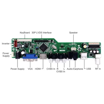 Controlador Kit de Placa para LP171WP4-TLB1 LP171WP4-TLB2 LP171WP4-TLB3 1440X900 TV+HDMI+VGA+AV+USB del LCD de la pantalla LED del Controlador de la Junta de