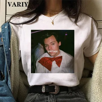 Estética Harry Styles Camiseta de las Mujeres de la Moda Streetwear Harajuku Tops Gráfico Camisetas de Verano de los años 90 Mujer Casual O-Cuello de la camiseta