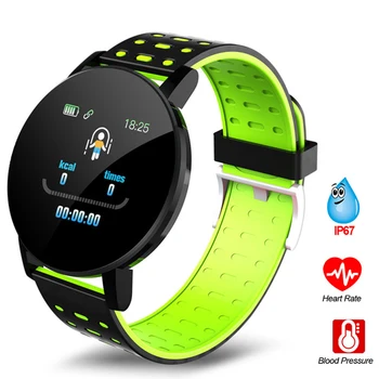 119plus Bluetooth Deportes Inteligente de Pulsera de los Hombres y de las Mujeres del Reloj Inteligente de Pulsera de Fitness Tracker Estrés Reloj de los Deportes de la Frecuencia Cardíaca Mo