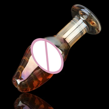 El sexo de los Productos de Oro de Cristal de Vidrio Consolador Adulta de los Juguetes Sexuales para Mujeres, Hombres Gay Femenina Masturbación Anal Butt Plug Pene Falso