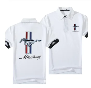 2020NEW de la Marca Mustang Camisa de Polo de los Hombres de Algodón de Manga Corta Camisetas para Hombre Casual de Verano Transpirable de Color Sólido Polos camiseta