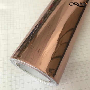50x200cm de Oro Rosa de Chrome Envoltura de Vinilo Película Flexible Chrome Coche Cuerpo de Envoltura de papel de Aluminio etiqueta Engomada del Coche Libre de Burbujas