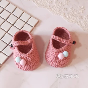 Crochet Zapatos de Bebé,Bebé, blanco, Chanclas,Zapatos de Bebé de Ganchillo,Tallas de 0 a 12 Meses tejida a mano de Bebé Niño Zapatos