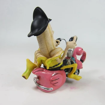 Hecho a mano en 3D de la Motocicleta Hombre de la Banana Miniatura de Resina de Escritorio de la Decoración del Hogar Accesorios Creativos de la Barra de Decoración, Manualidades de Adornos Regalos