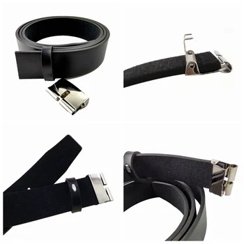La moda DIY Mens Cinturones negro de imitación de cuero con hebilla redonda de metal de la Aguja del Tatuaje de la Herramienta de Hebillas de Cinturón de metal Cintos Para as Mulheres