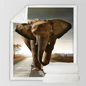 Regalos de navidad Cálida y Suave Cubierto con un Elefante León Lobo Unicon Impresión de pelo Largo de Impresión Calidad de Impresión Digital Manta