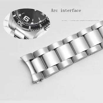 De acero inoxidable correa de reloj de 21 mm pulsera de plata de Reemplazo de la correa de metal para Longine Conquista L3 serie Mecánico de los hombres de la pulsera