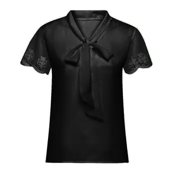 SAGACE 2019 de las Mujeres blusa de Verano de la Oficina de Trabajo de Encaje de la parte Superior del Arco de Manga Corta de Gasa de la Camisa Casual Blusa de mujer blusas de moda de nuevo
