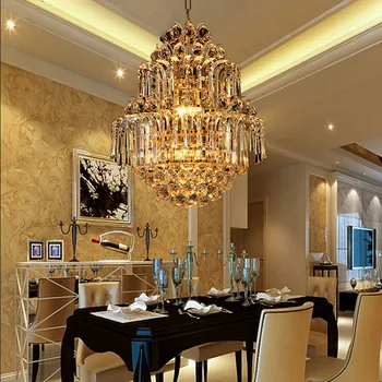 Moderno de Cristal LED lámpara de Araña de Oro de Lujo Lustre E14*8 Bombillas Incluidas Bola de Cristal de la Luminaria para Restaurante Sala de estar de la Lámpara