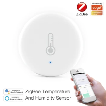 Nueva Tuya ZigBee Smart Home Sensor de Temperatura Y Humedad Trabaja Con el Hogar y el Asistente Tuya Zigbee Hub
