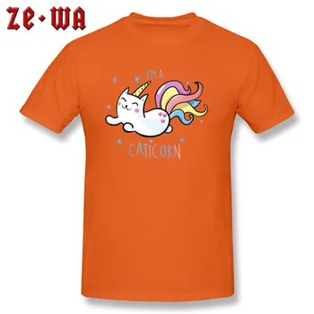 CATICORN Rainbow Unicorn Divertida del Gato Kawaii Camiseta Espacio Pony Gato Lindo de Impresión T-Camisas de Mi Camada Pony Regalo de Camisetas Para los Hombres de Algodón