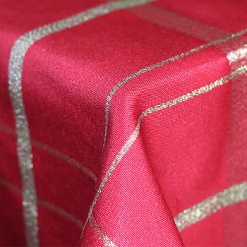 UFRIDAY Oro Rojo Mantel a Cuadros Rectángulo de Navidad Mantel de Lujo Royal Poliéster Impermeable de la Cubierta de la Mesa de mantel de Mesa
