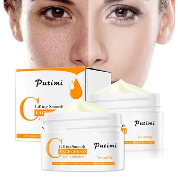 PUTIMI Anti-Envejecimiento Antiarrugas Reafirmante Crema facial Nutritiva para Iluminar la Cara de Crema Blanqueadora Hidratante de Elevación Suave de la Piel Crema de Día