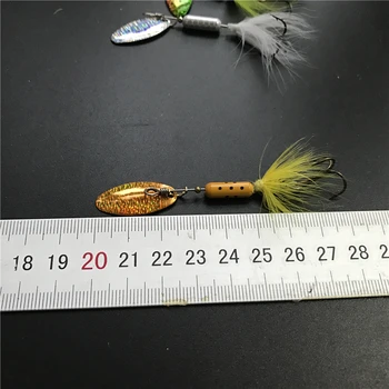 8pcs 8cm de 3,58 g profundidad de inmersión Cuchara de Metal Spinner Señuelo de la pesca de isca artificiales ,plumas gancho de agudos , el cono pequeño wobbler