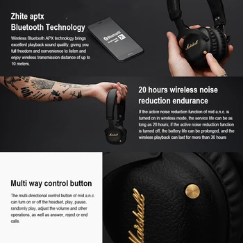 Auricular Inalámbrico Bluetooth Con el modo Multi-Botón de Control Plegable Manual de Reducción de Ruido Auriculares Portátil al aire libre de Auriculares