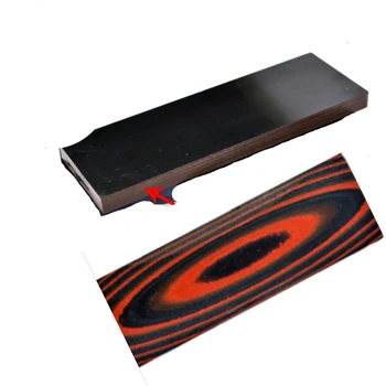 Negro de color rojo Cuchillo de mango de madera y fibra de Vidrio G10 2piece/lote de madera hechos a Mano material de Mango de material