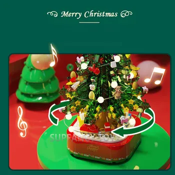 486Pcs Árbol de Navidad Con Caja de Música Modelo de Ladrillos Creador de la Construcción de Bloques de Año Nuevo Regalo Educativos, Juguetes de Niños Regalos de Navidad