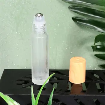 10pcs 10 ml de Aceite Esencial de Rodillo de Botella Vacía Botella de Vidrio con Rodadura de Bolas para el Masaje de los Frotis de la Muestra (Mate de Color)