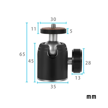 SETTO mini rótula para trípode teléfono móvil smartphone de aleación de Aluminio de la cabeza del Trípode para el selfie stick de peso ligero de la cámara