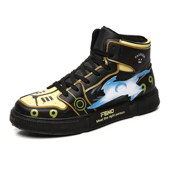 Naruto Anime Zapatos de los Hombres de Hip Hop de los Zapatos de Moda Torpe Zapatillas de deporte para los Hombres Casual Zapatos de Viaje para Hombre Zapatillas Altas Sasuke695