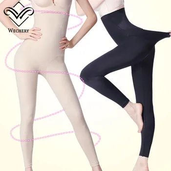 Wechery Cuerpo Shaper de Control a Largo Bragas Elástico Flexible Fajas para Mujer altura de la Cintura que Adelgaza la Ropa interior de Spandex Pantalones