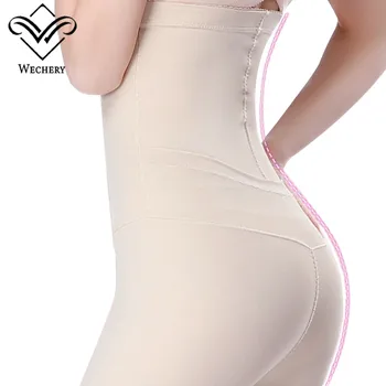 Wechery Cuerpo Shaper de Control a Largo Bragas Elástico Flexible Fajas para Mujer altura de la Cintura que Adelgaza la Ropa interior de Spandex Pantalones