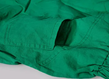 Cintura Elástica Pantalones De Ropa De Cama De Algodón Pantalones De Las Mujeres Pierden Más El Tamaño De Harén Pantalones De Otoño De Tobillo De Longitud Femenino Casual Pantalón Verde