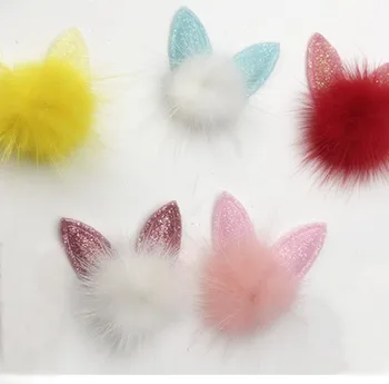 David accesorios Hairball orejas de conejo, accesorios para el cabello 25pieces,DIY hechos a mano material de sombreros accesorios,25Yc2767