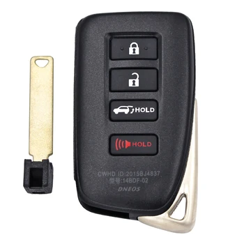 3+1/4 Botones PEDIR 314.3 MHz Smart Remote Key (SUV) Para Lexus 2017 2018 2019 Junta 0010 con 8A CHIP de IDENTIFICACIÓN de la FCC: HYQ14FBB TOY12 sin cortar