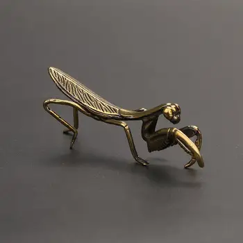 1Pc Adorno Creativo de la Prima de Latón de Simulación de Escritorio Adorno Mantis Estatuas de los Insectos de la Tabla de Decoración para la Casa, Oficina Coche